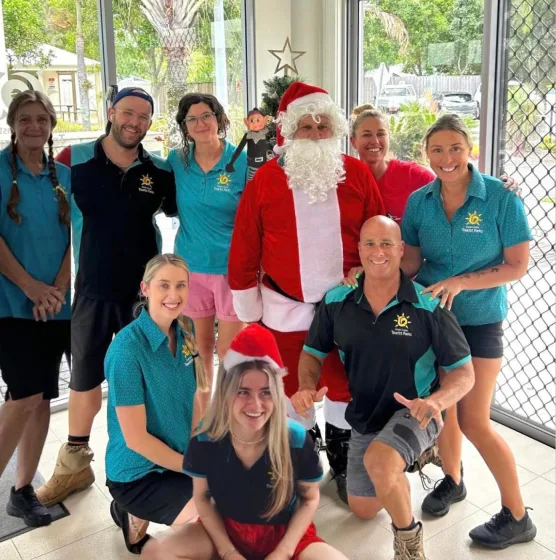 The reception and grounds team at Kirra Beach Tourist Park.