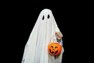 a halloween ghost and pumpkin.