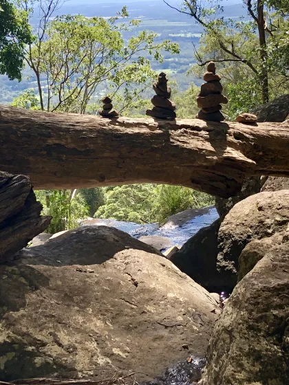 View from the top of a waterfall at Springbrook National Park