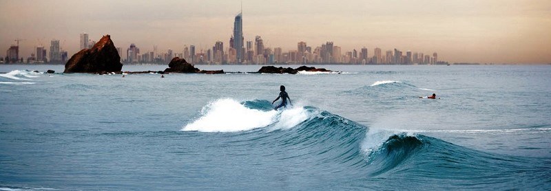 Surfer enjoying the waves at Coolangatta beaches