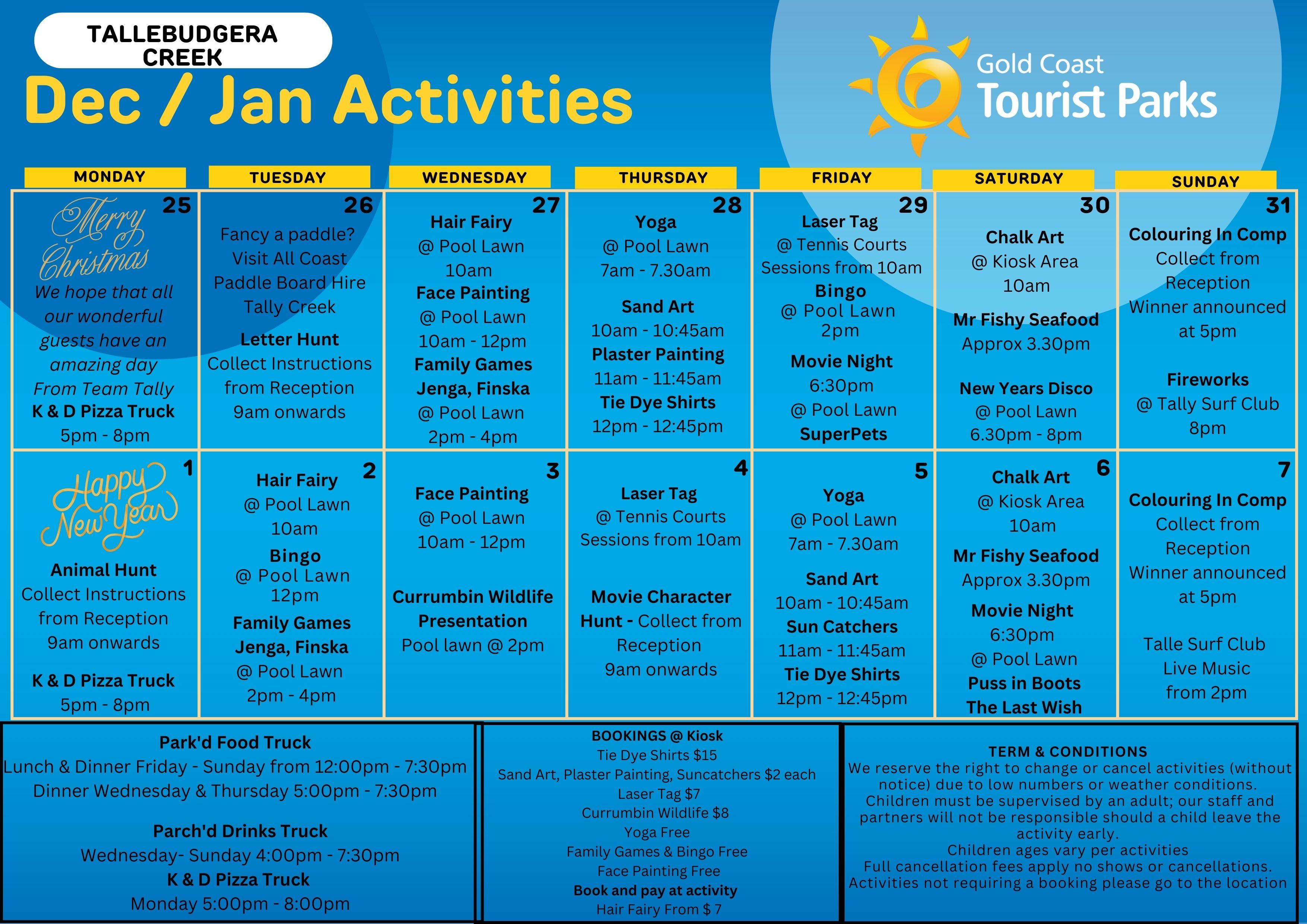 Our jam packed first 2 weeks of the holidays schedule